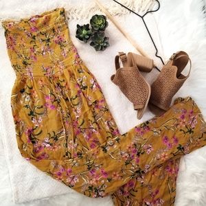 Revamped Strapless Flower Jumpsuit